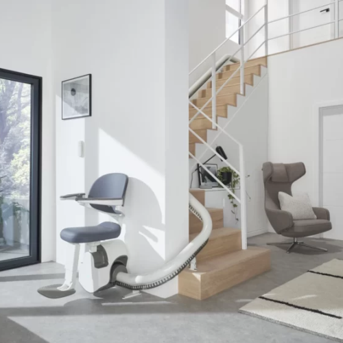 AccessBDD Flow X curved stair lift of San Francisco